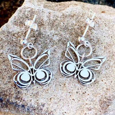 Silver Butterfly Stud Earrings