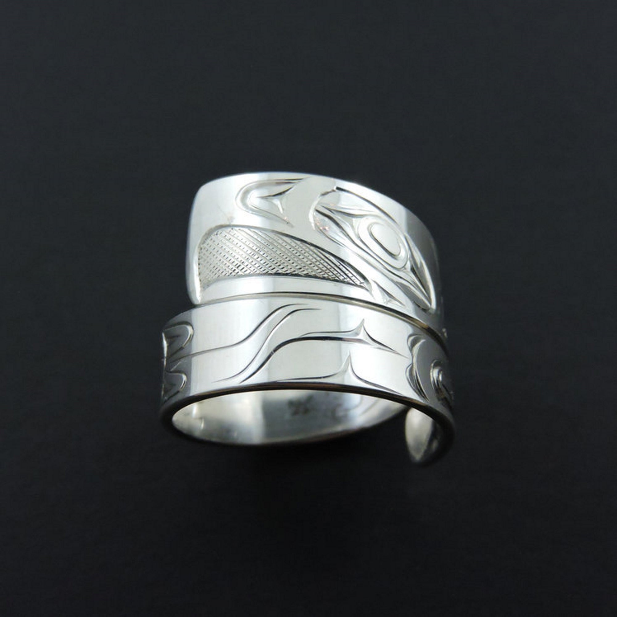 Silver Haida Eagle Wrap Ring