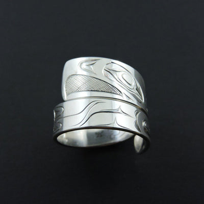 Silver Haida Eagle Wrap Ring