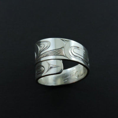 Silver Haida Eagle Wrap Ring