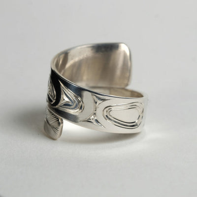 Indigenous Northwest Coast Native Haida Jewelry | Silver Hummingbird Ring | Sold by Crystal Cabin-1