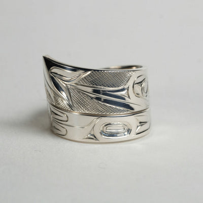Indigenous Northwest Coast Native Haida Jewelry | Silver Hummingbird Ring | Sold by Crystal Cabin-1
