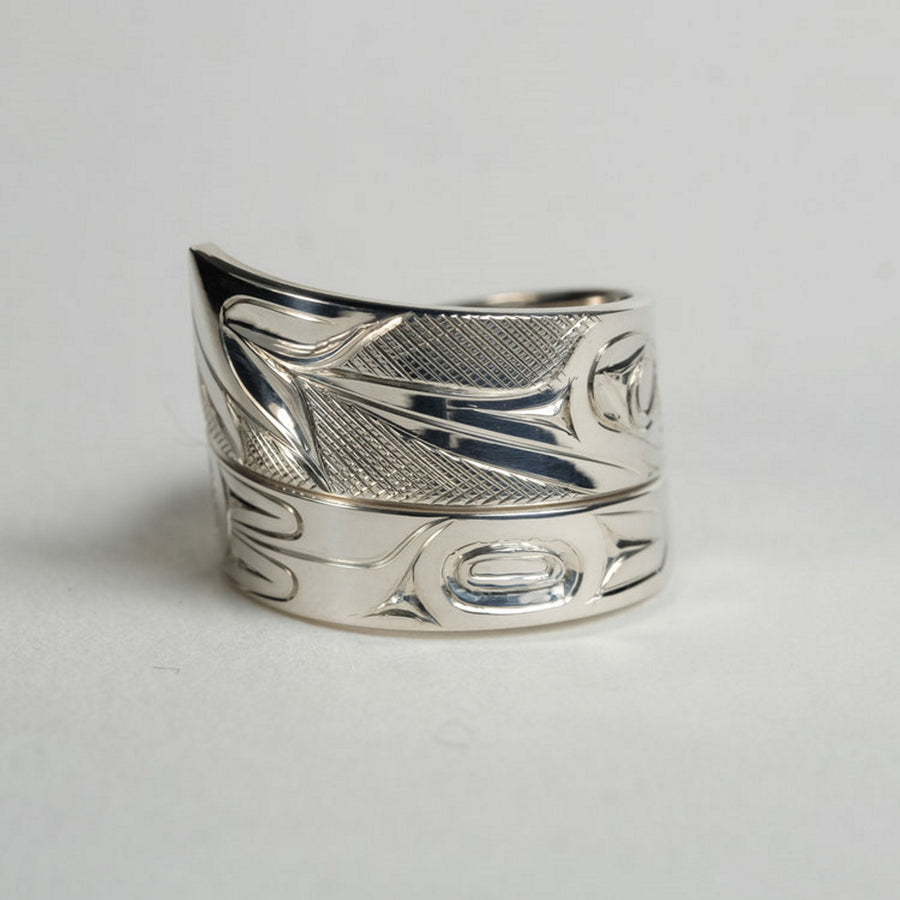 Indigenous Northwest Coast Native Haida Jewelry | Silver Hummingbird Ring | Sold by Crystal Cabin-1