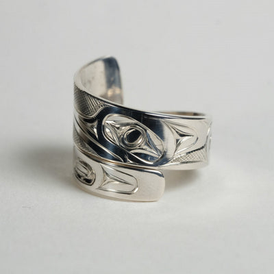 Indigenous Northwest Coast Native Haida Jewelry | Silver Hummingbird Ring | Sold by Crystal Cabin-1