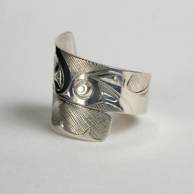 Silver Haida Killer Whale Orca Wrap Ring