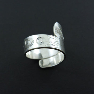 Silver Haida Raven Wrap Ring