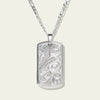 Hummingbird Dog Tag Pendant by Haida artist, Derek White. Sold by Crystal Cabin Gallery.