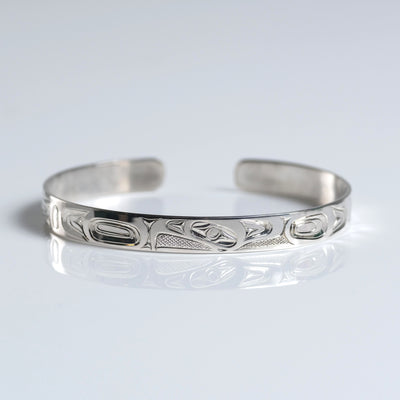 Silver Haida Eagle Bracelet Indigenous Canadian by James Sawyer sold by Crystal Cabin