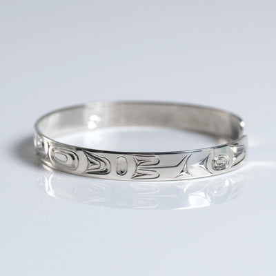 Silver Haida Eagle Bracelet Indigenous Canadian by James Sawyer sold by Crystal Cabin
