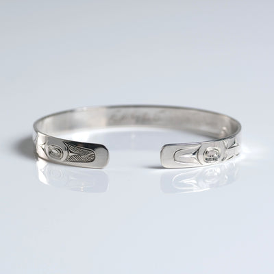 Silver Haida Eagle Bracelet Indigenous Canadian by James Sawyer sold by Crystal Cabin