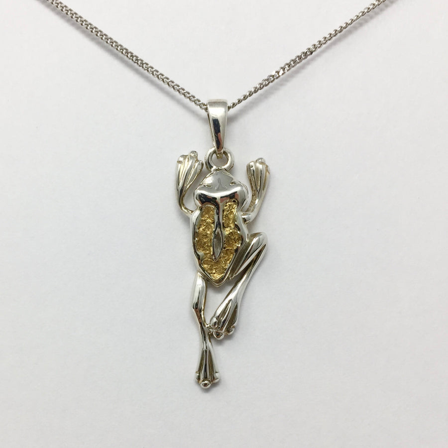 Gold Nugget Frog Necklace