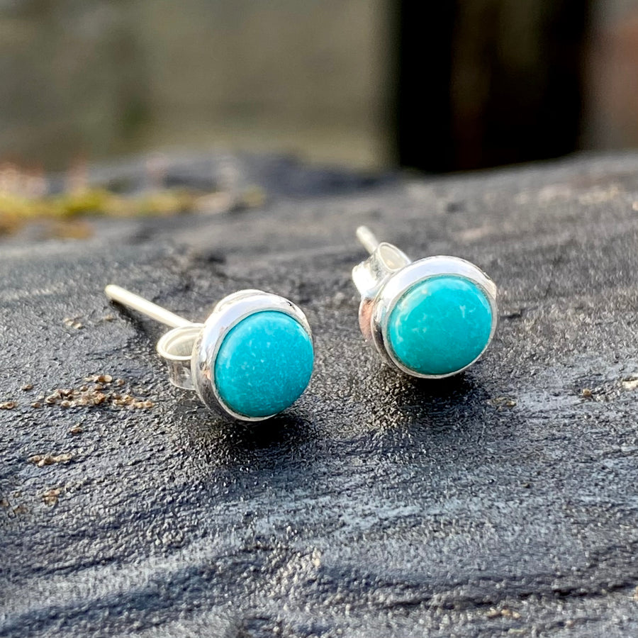 Turquoise Sterling Silver Crystal Healing Energy Chakra Earrings sold by Crystal Cabin.