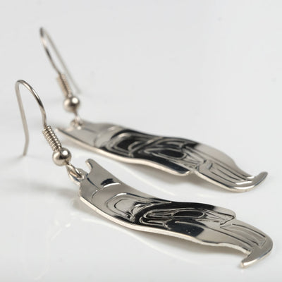 Silver Haida Eagle Cutout Earrings