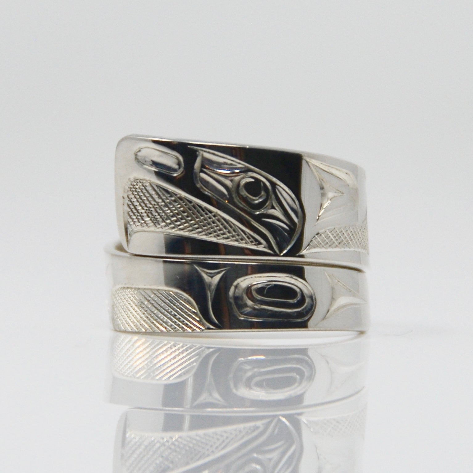 Silver Haida Eagle Wrap Ring