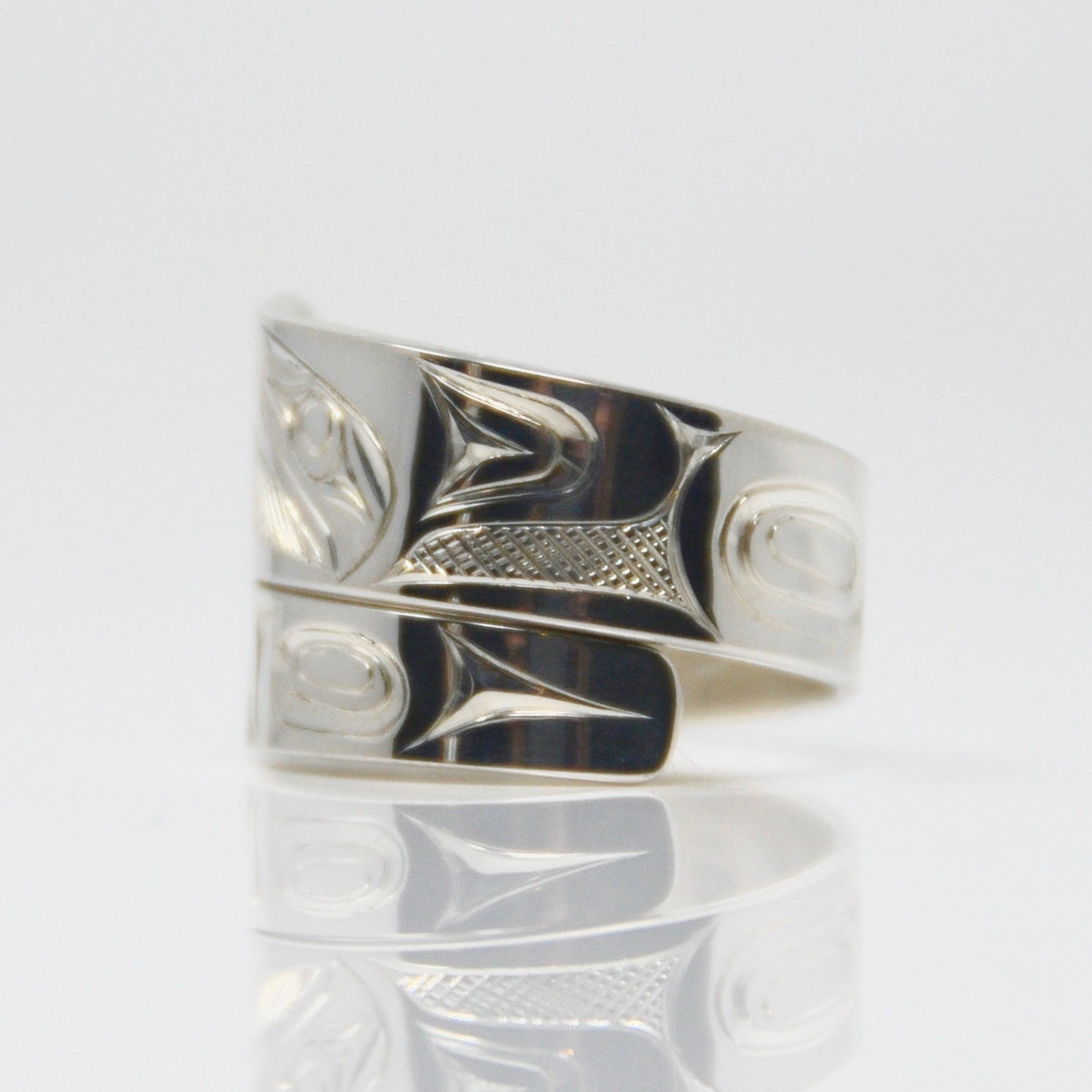 Silver Haida Eagle Wrap Ring
