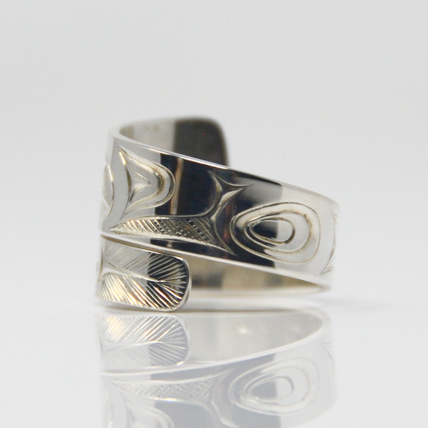 Silver Haida Raven Wrap Ring