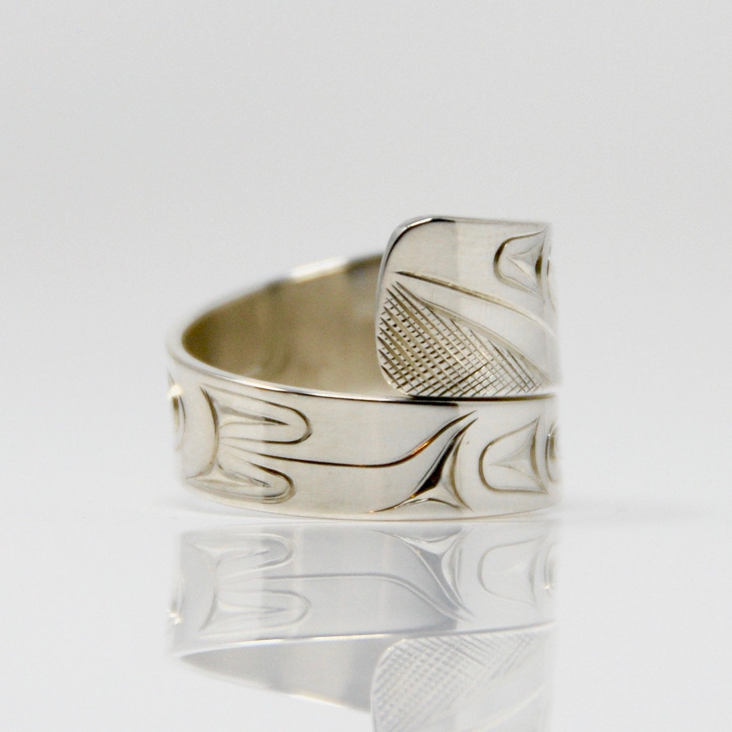 Silver Haida Raven Wrap Ring