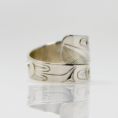 Silver Haida Raven Wrap Ring
