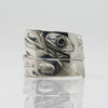 Silver Haida Wolf Wrap Ring