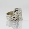 Silver Haida Wolf Wrap Ring