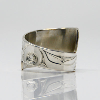 Silver Haida Wolf Wrap Ring